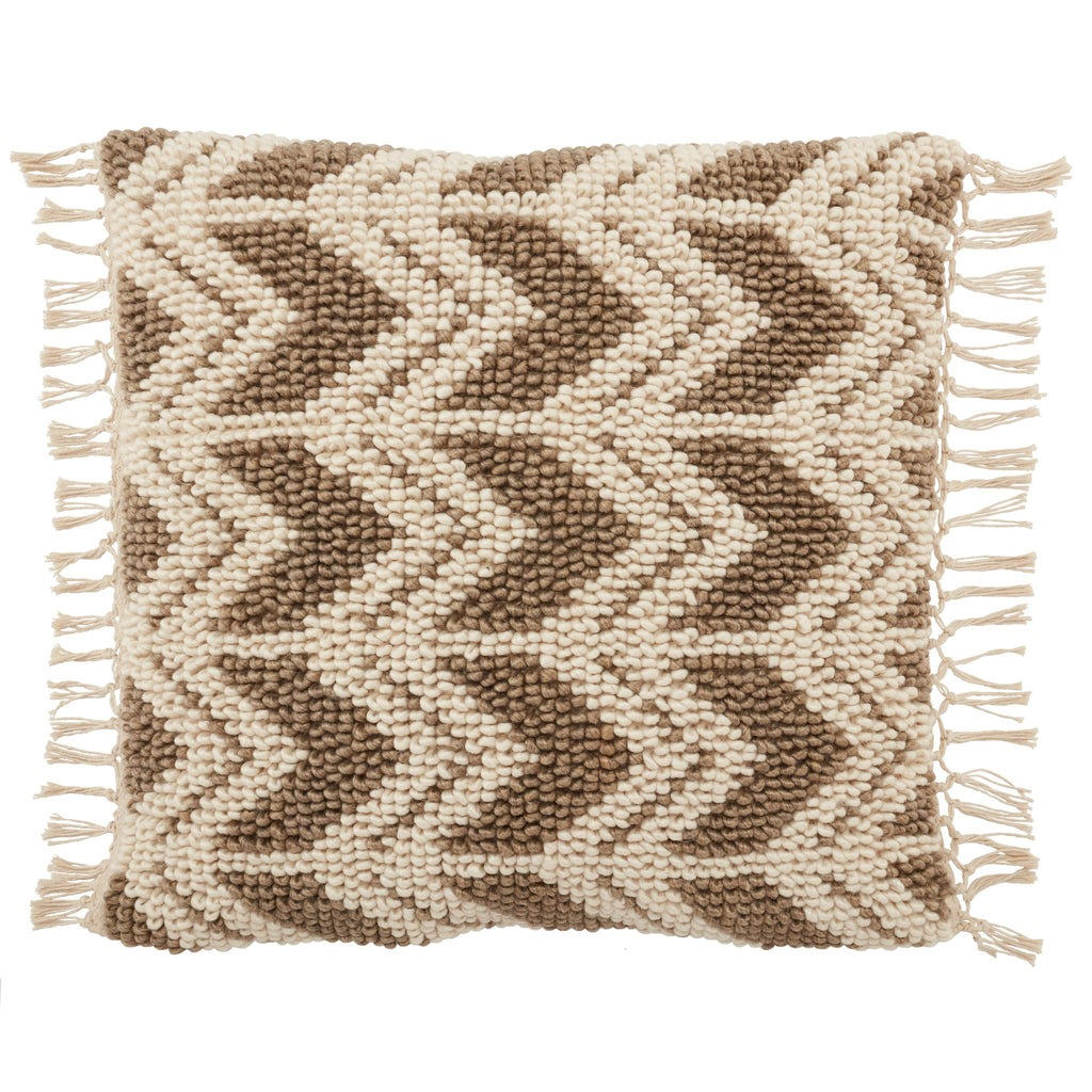 Jaipur Living Bayu Takeo Chevron Olive / Ivory 22" x 22" Pillow