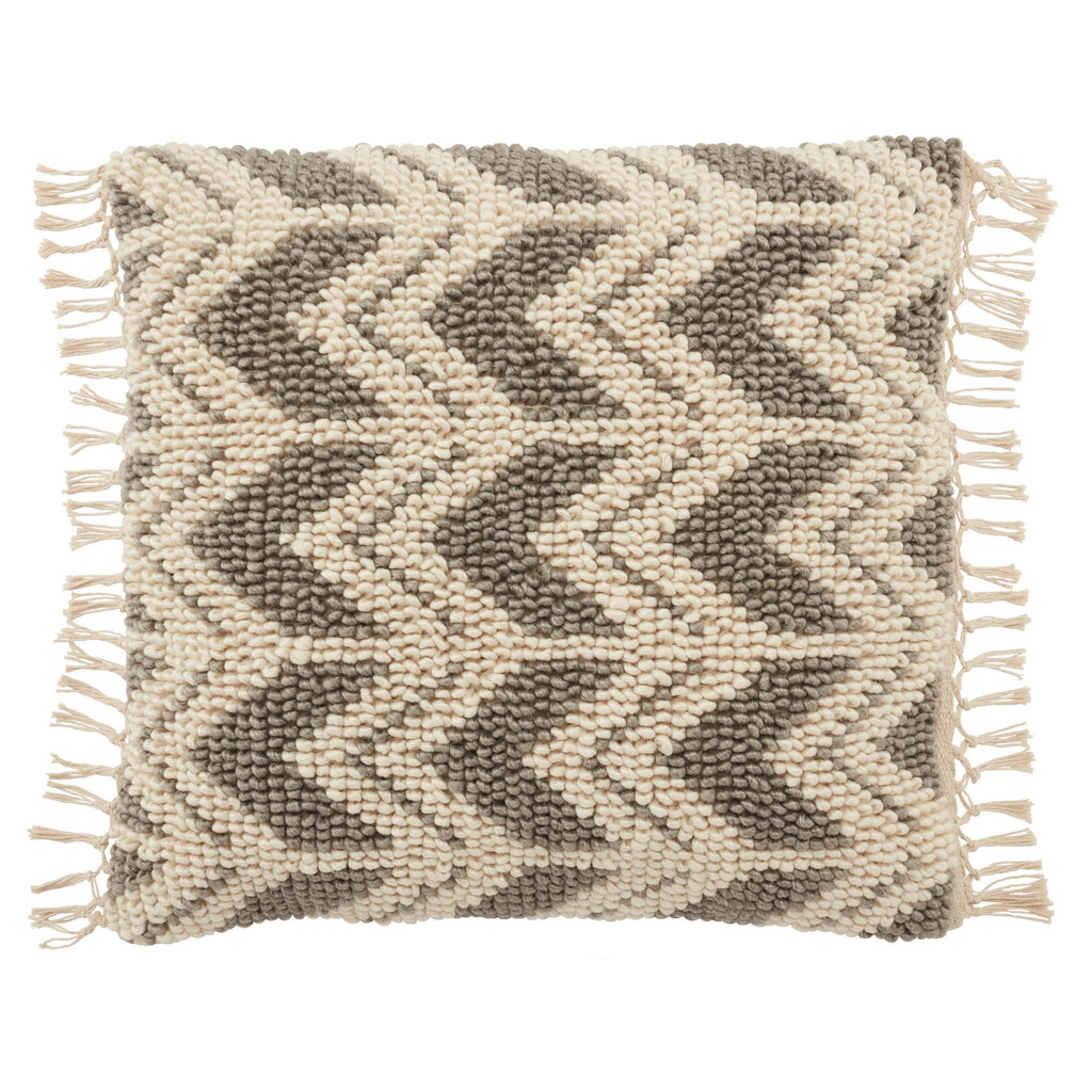 Jaipur Living Bayu Takeo Chevron Gray / Ivory 22" x 22" Pillow