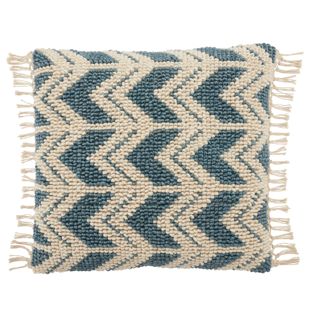 Jaipur Living Bayu Takeo Chevron Blue / Ivory 22" x 22" Pillow