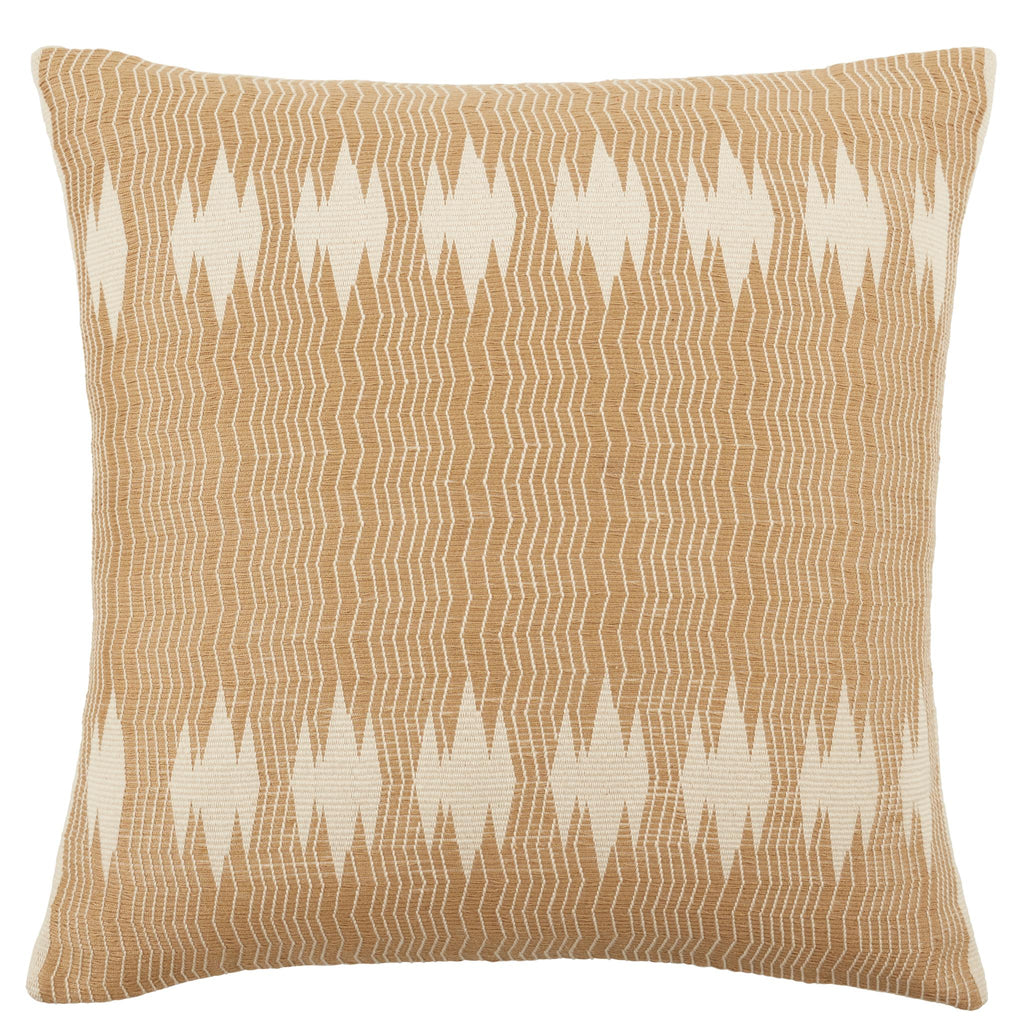 Jaipur Living Nagaland Pillow Shilloi Tribal Tan / Ivory 18" x 18" Pillow