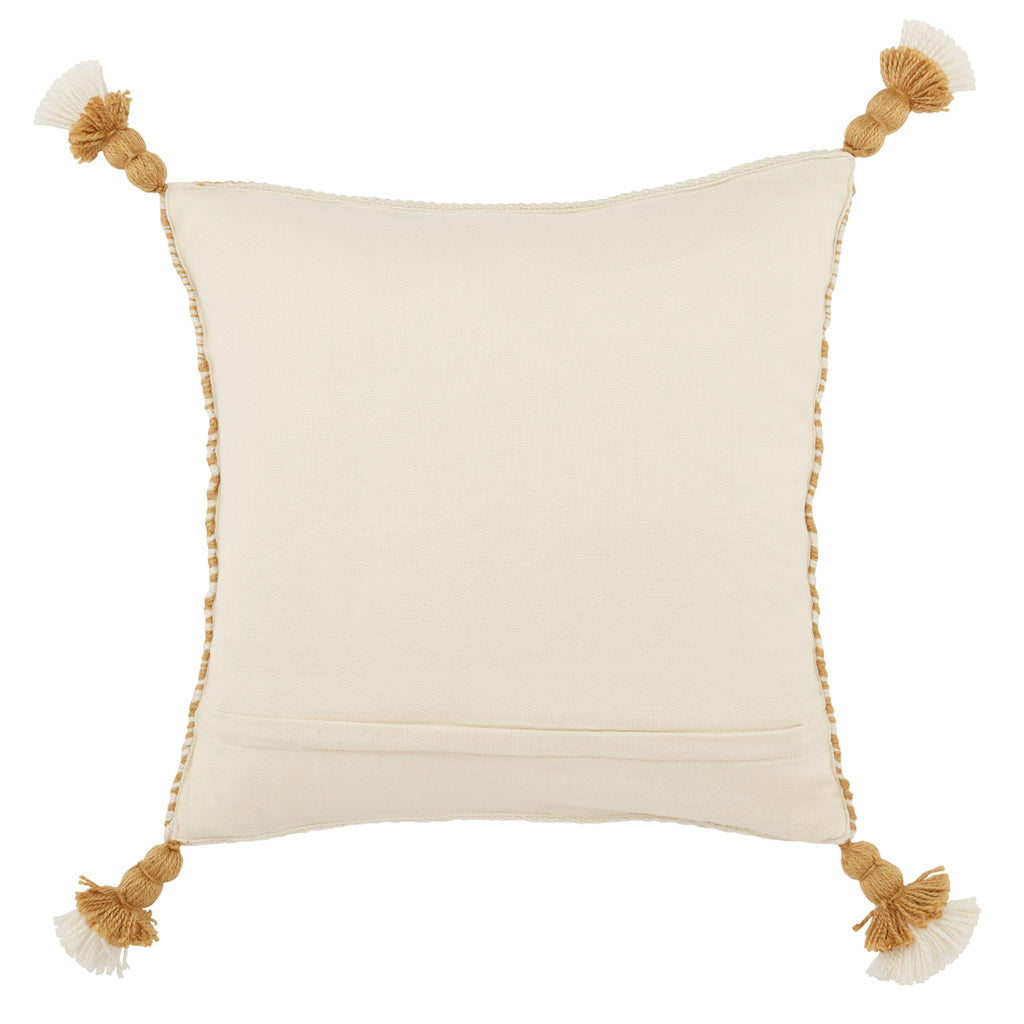 Jaipur Living Armour Calvert Tribal Gold / Ivory 18" x 18" Pillow