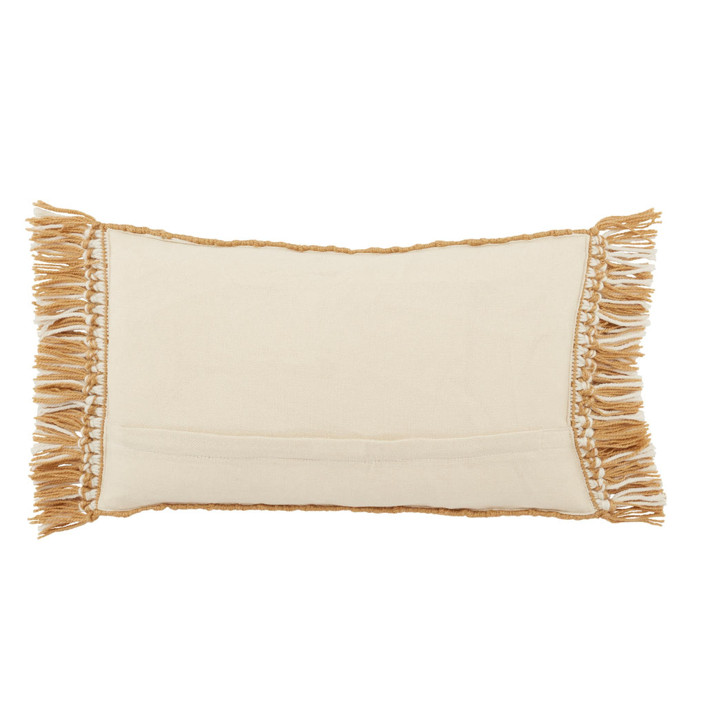 Jaipur Living Chesa Perdita Geometric Gold / Ivory 13" x 21" Pillow