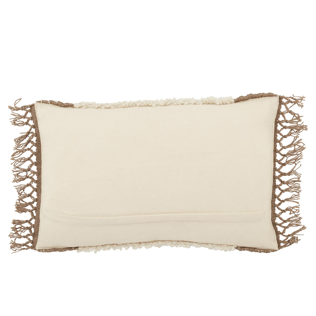 Jaipur Living Isko Lawson Geometric Cream / Taupe 16" x 24" Pillow