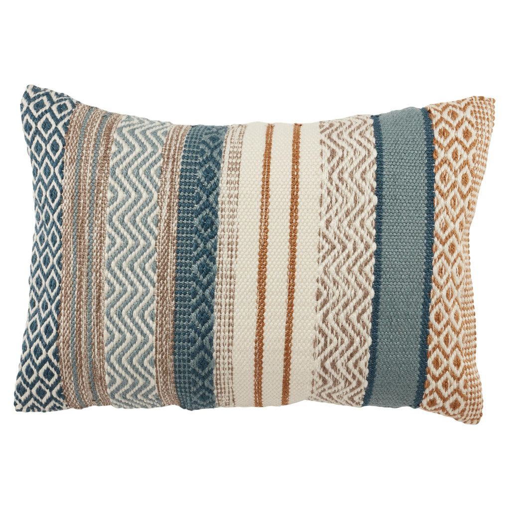 Jaipur Living Isko Fleeta Geometric Blue / Gold 16" x 24" Pillow