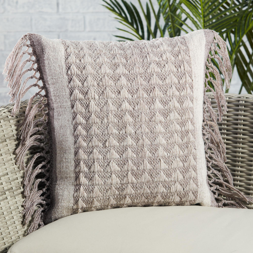 Jaipur Living Liri Edris Geometric Taupe 18" x 18" Pillow