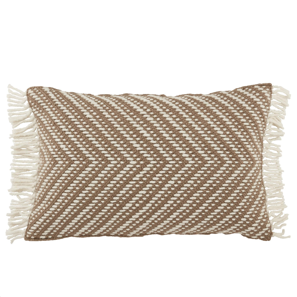 Jaipur Living Settia Odessa Chevron Taupe / Ivory 16" x 24" Pillow