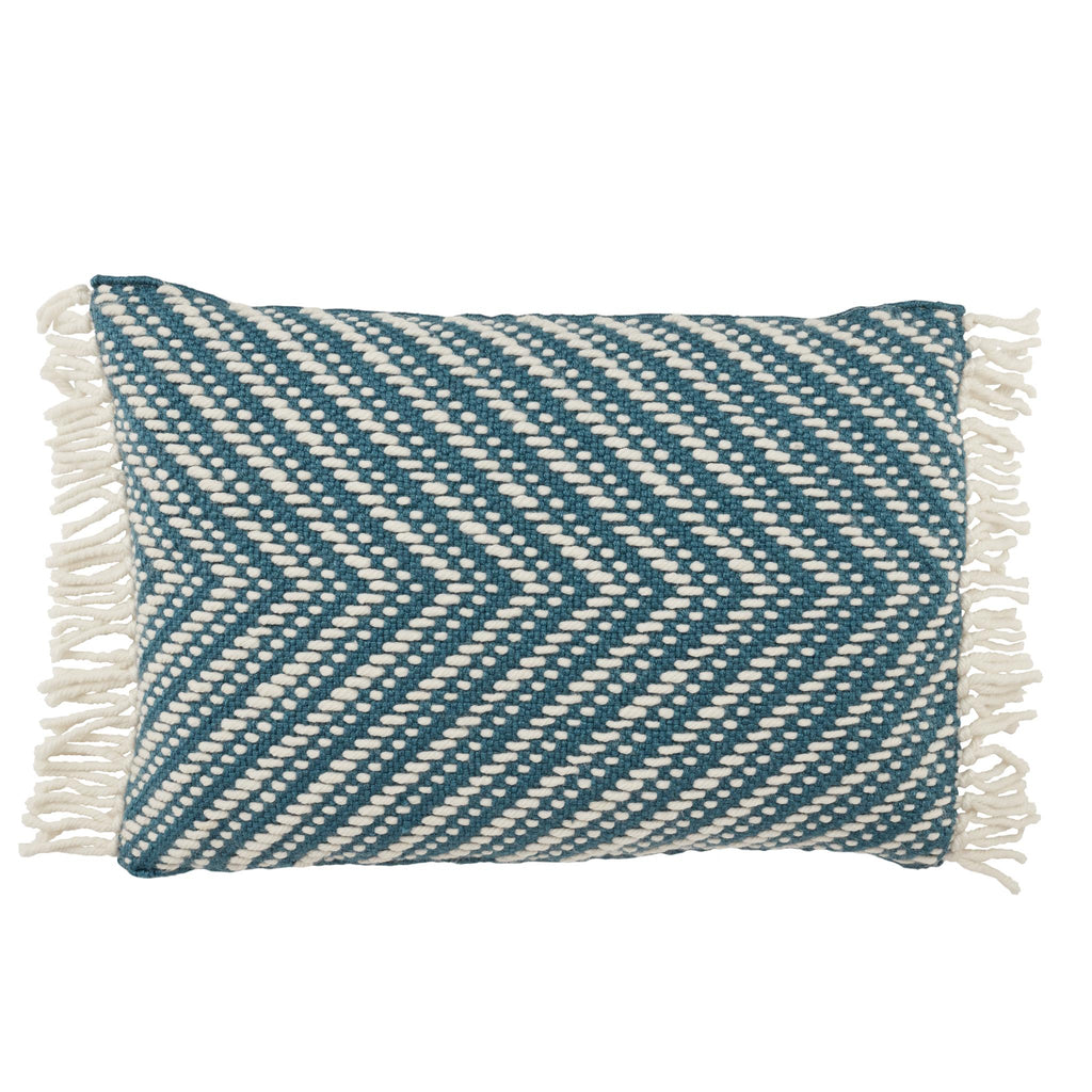 Jaipur Living Settia Odessa Chevron Blue / Ivory 16" x 24" Pillow