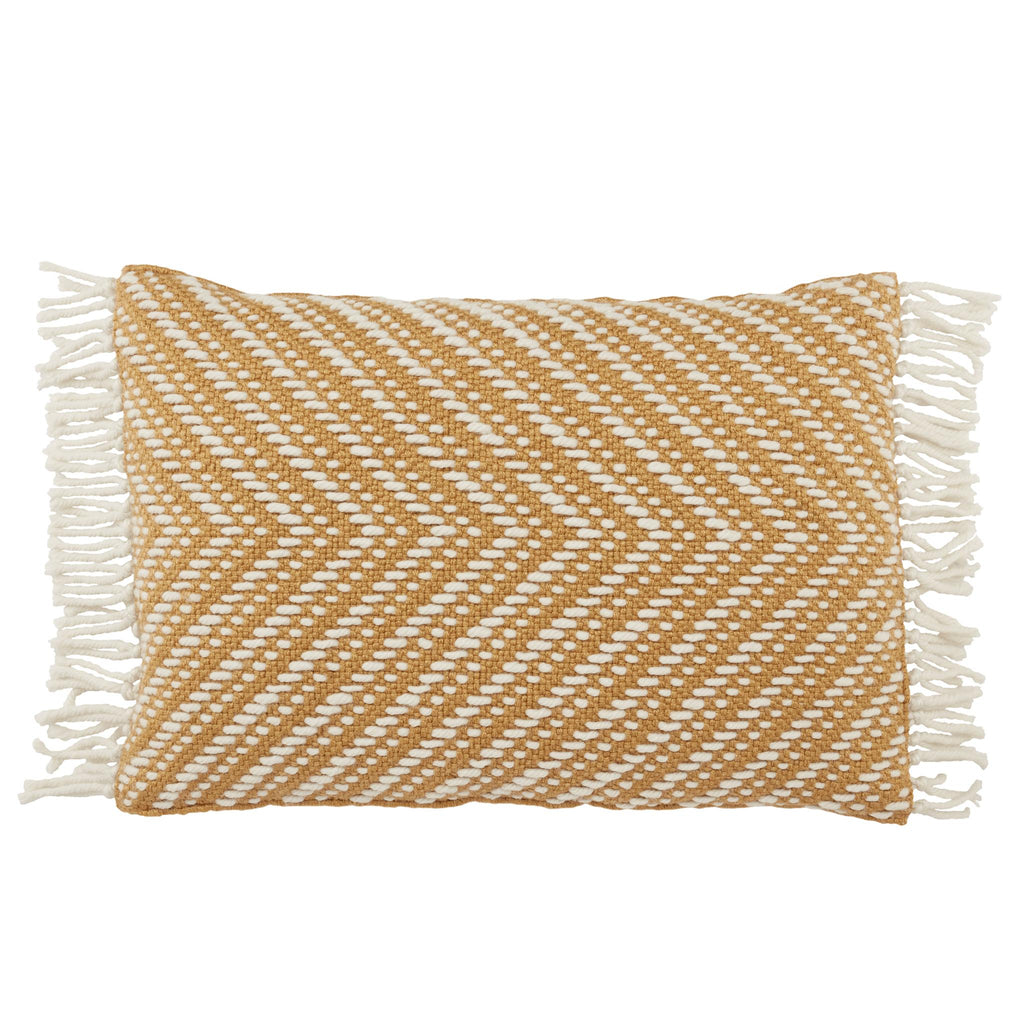 Jaipur Living Settia Odessa Chevron Gold / Ivory 16" x 24" Pillow