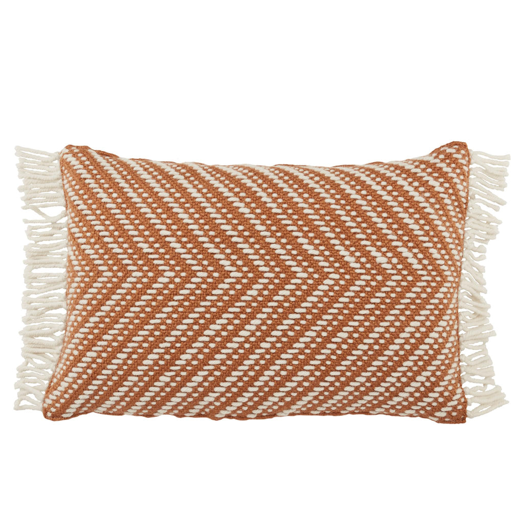 Jaipur Living Settia Odessa Chevron Terracotta / Ivory 16" x 24" Pillow