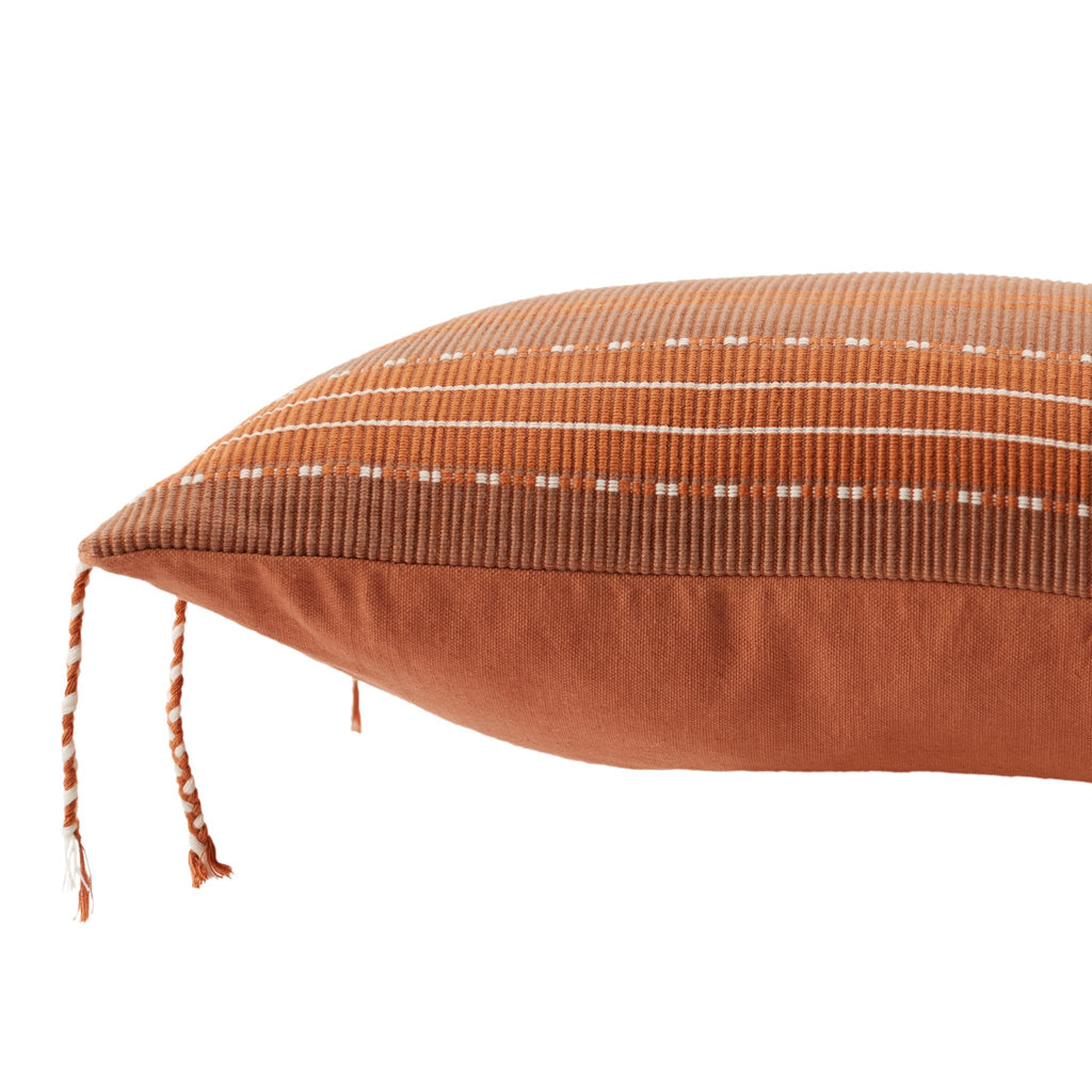 Jaipur Living Navida Bhodi Tribal Warm Taupe / Terracotta 13" x 21" Pillow