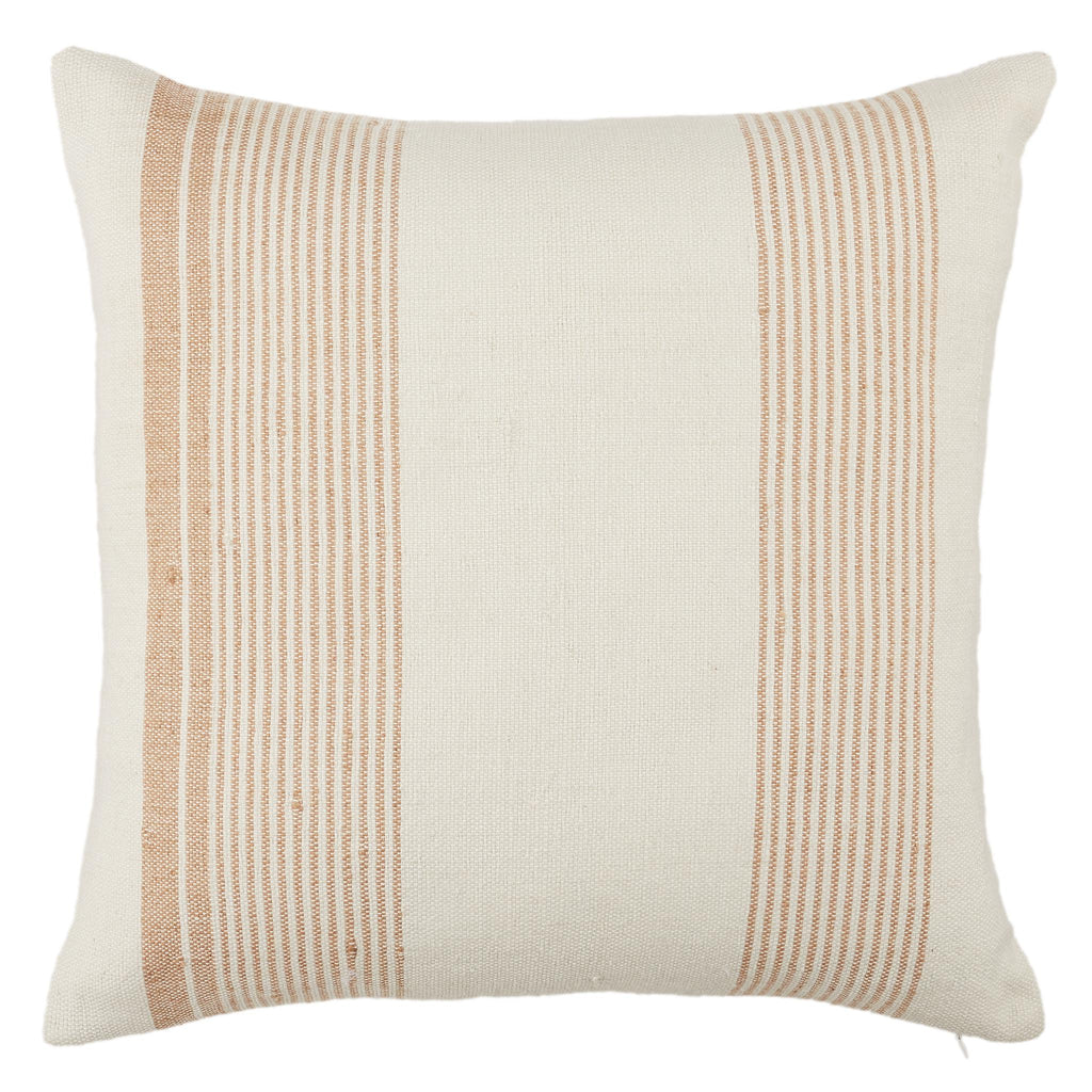 Jaipur Living Acapulco Parque Stripes Tan / Ivory 20" x 20" Pillow