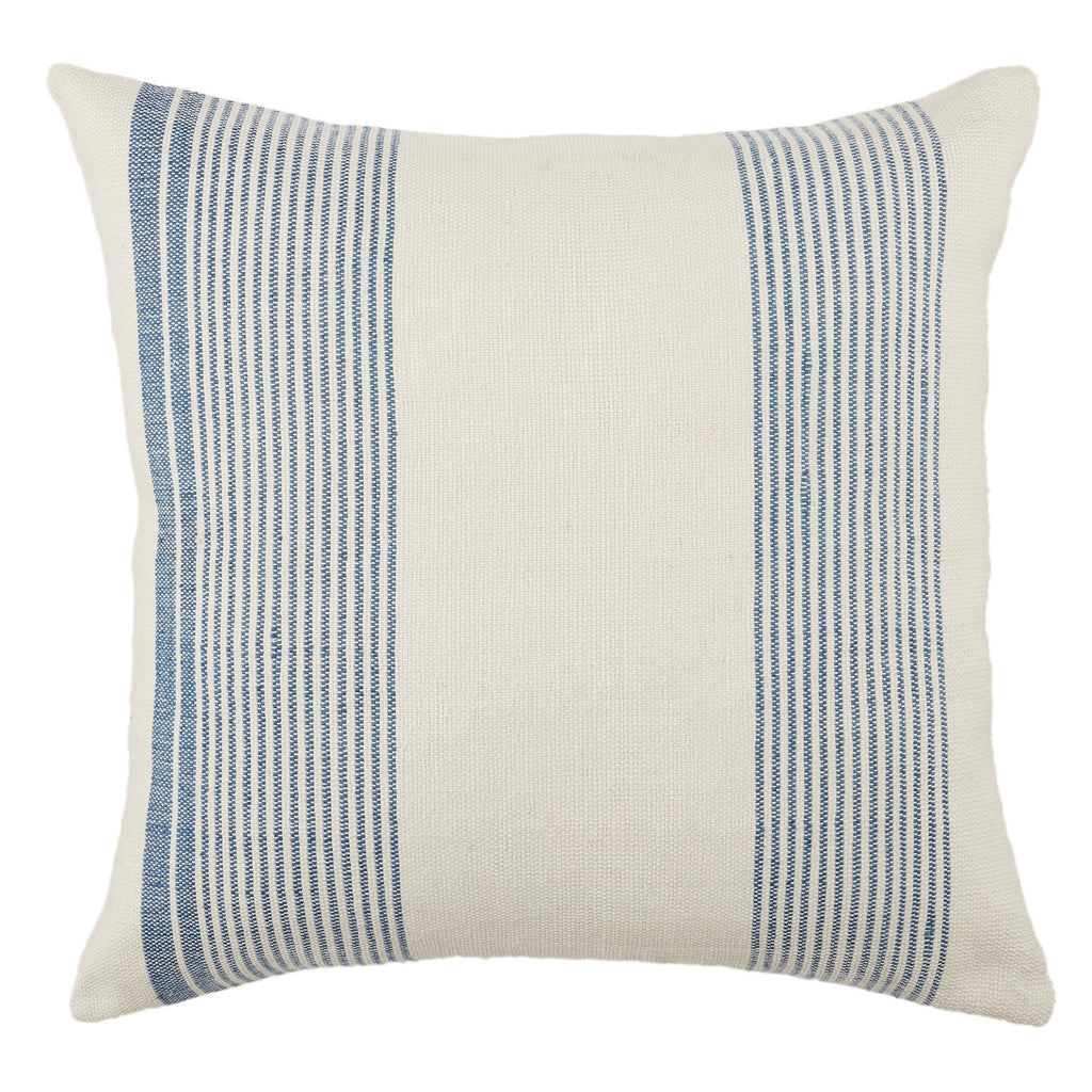 Jaipur Living Acapulco Parque Stripes Blue / Ivory 20" x 20" Pillow