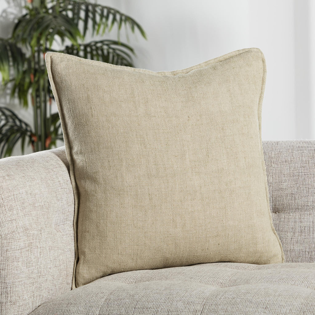 Jaipur Living Burbank Blanche Solid Light Beige 22" x 22" Pillow