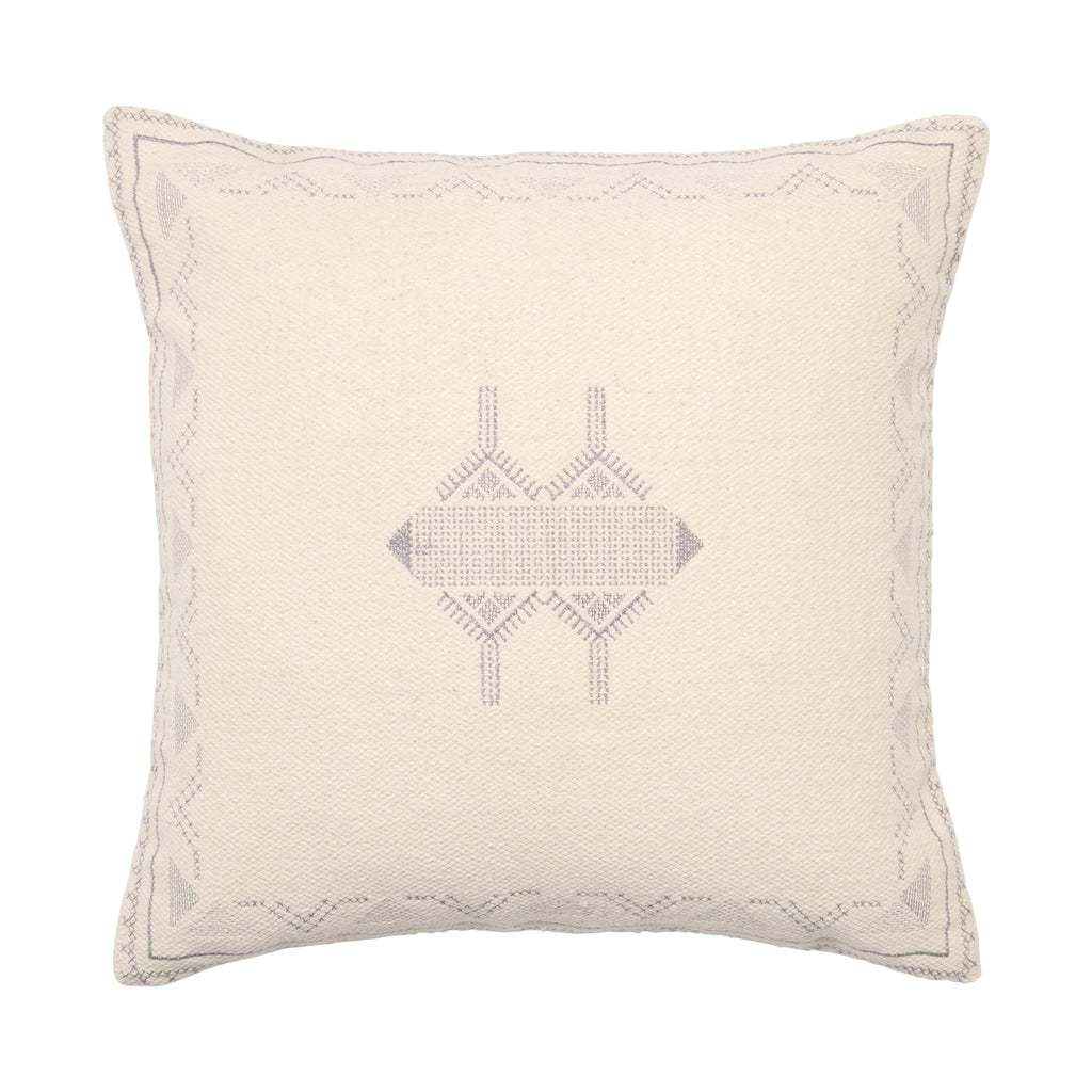 Jaipur Living Puebla Ianira Medallion Cream / Silver 22" x 22" Pillow