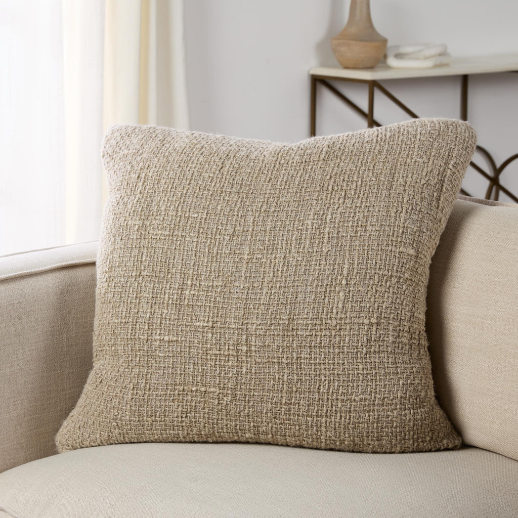 Jaipur Living Klara Tordis Solid Taupe 22" x 22" Pillow