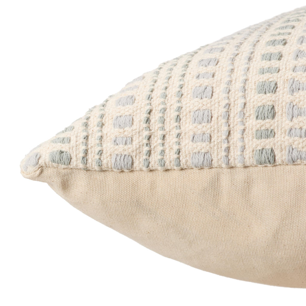 Jaipur Living Sancha Aryn Stripes Cream / Light Blue 22" x 22" Pillow