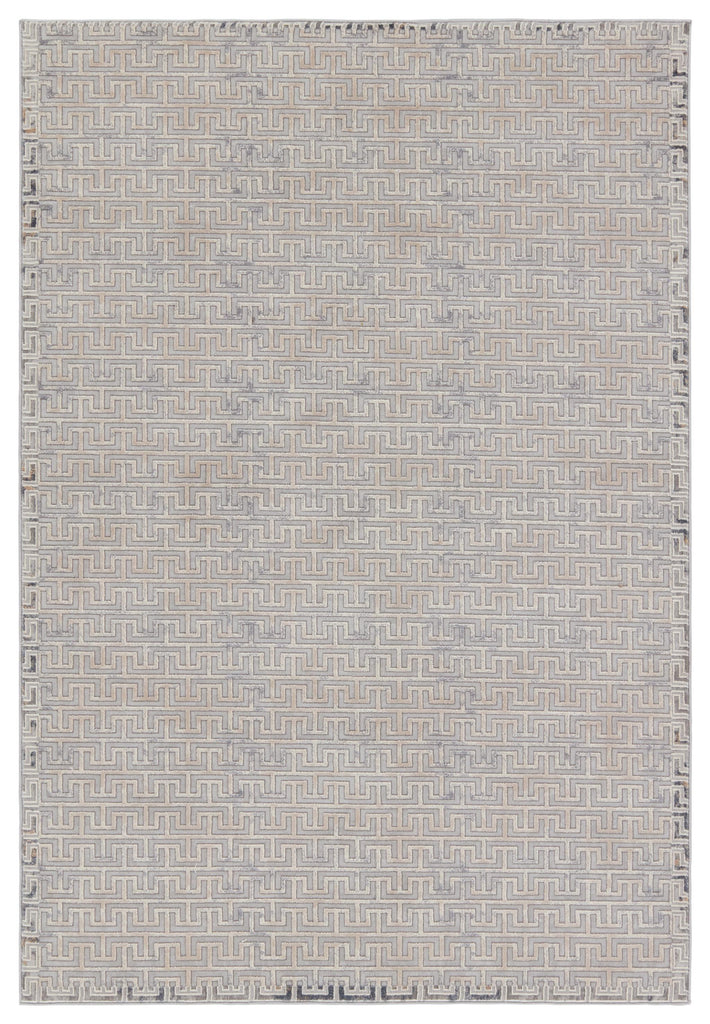 Jaipur Living Sundar Baxley Geometric Gray / Beige 6'7" x 9'6" Rug