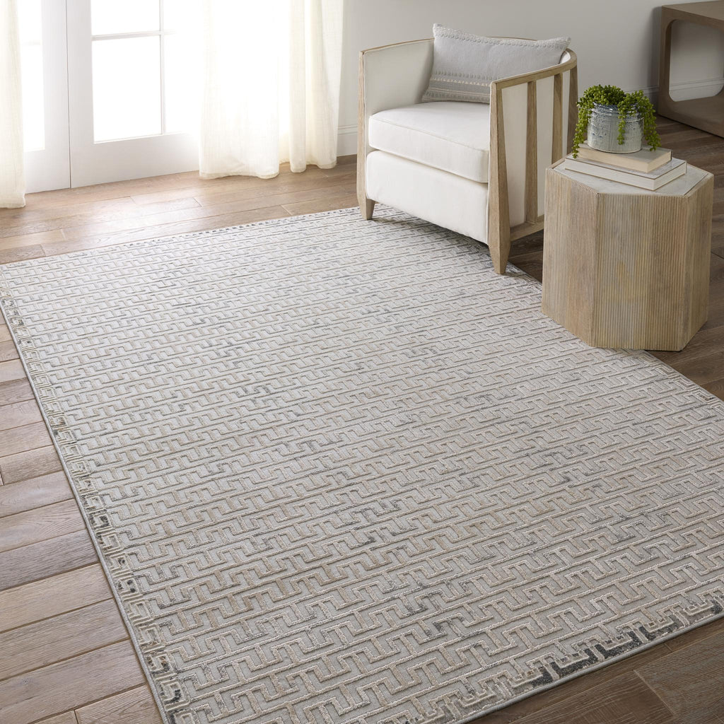 Jaipur Living Sundar Baxley Geometric Gray / Beige 6'7" x 9'6" Rug