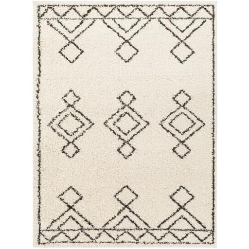 Surya Beni Shag BSH-2314 Black Cream 6'7" x 9' Rug