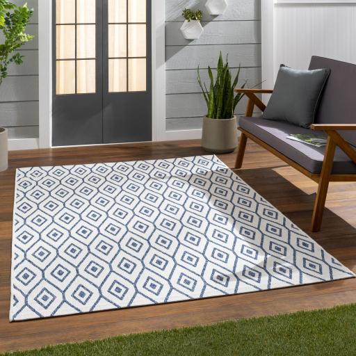 Surya Eagean EAG-2391 Cream Dark Blue 5'3" x 7'7" Rug