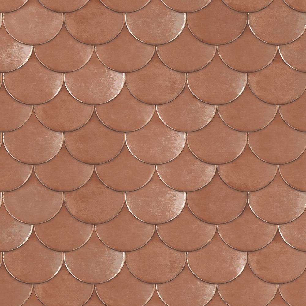 DecoratorsBest Mermaid Shells by Genevieve Gorder Metallic Copper Peel and Stick Wallpaper, 56 sq. ft.