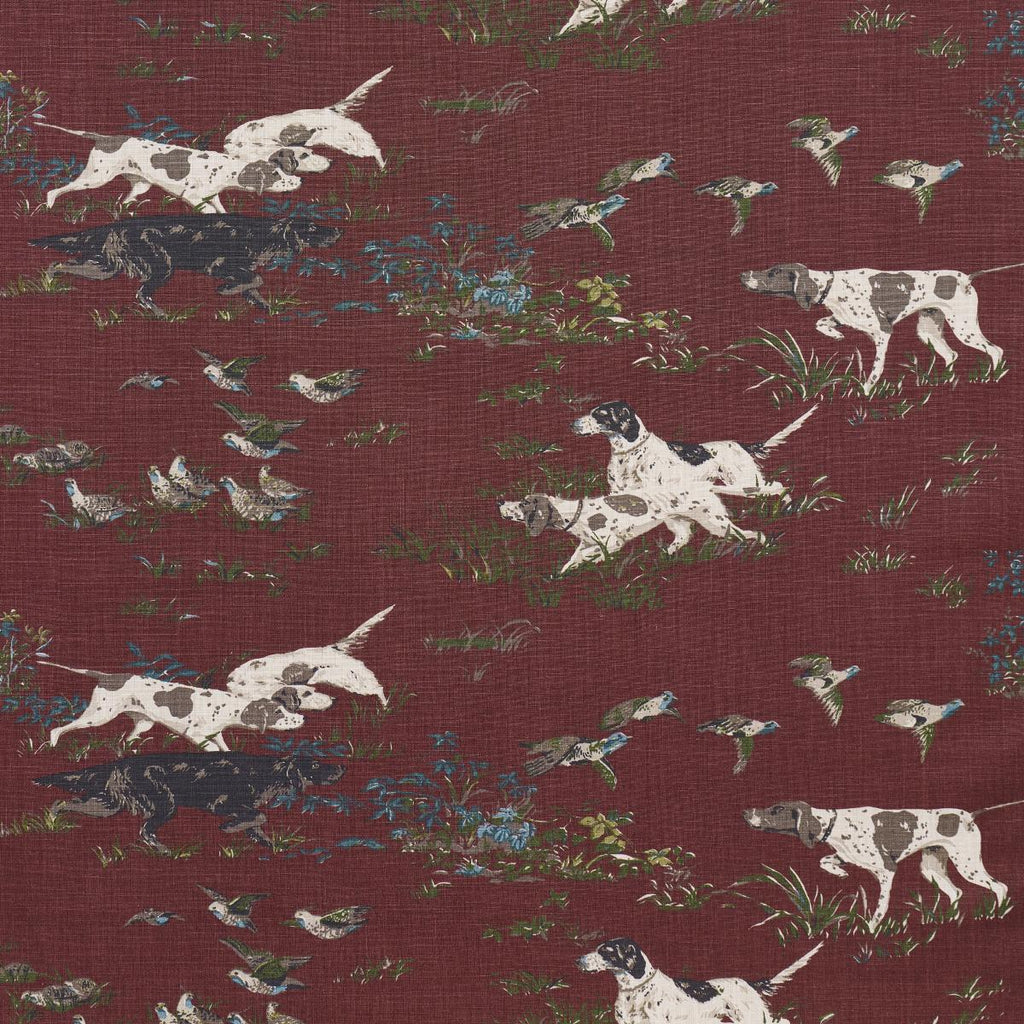 Schumacher Pointers Burgundy Fabric