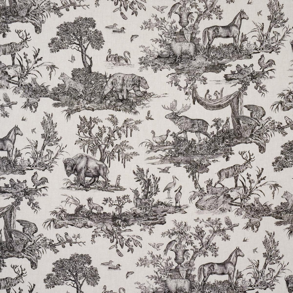 Schumacher Western Toile Carbon Fabric