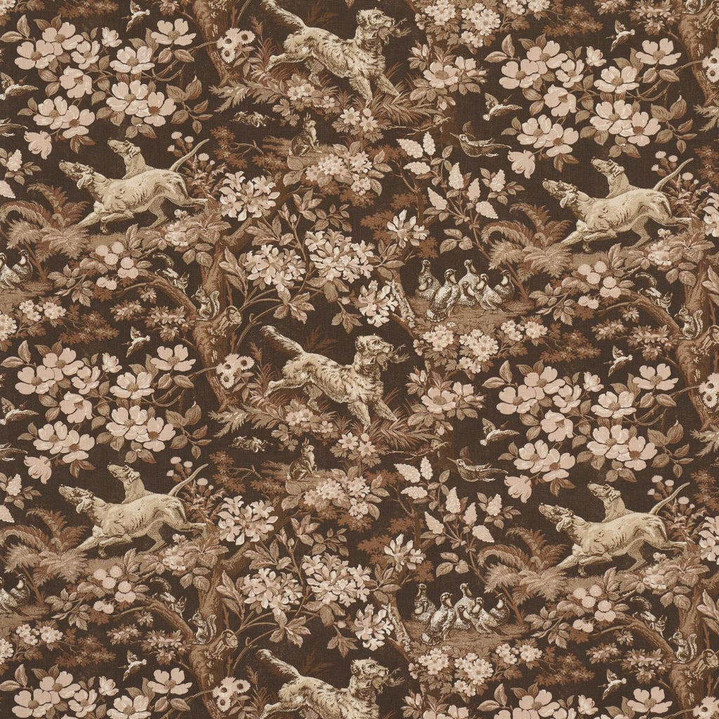 Schumacher Hound Meadow Sepia Fabric