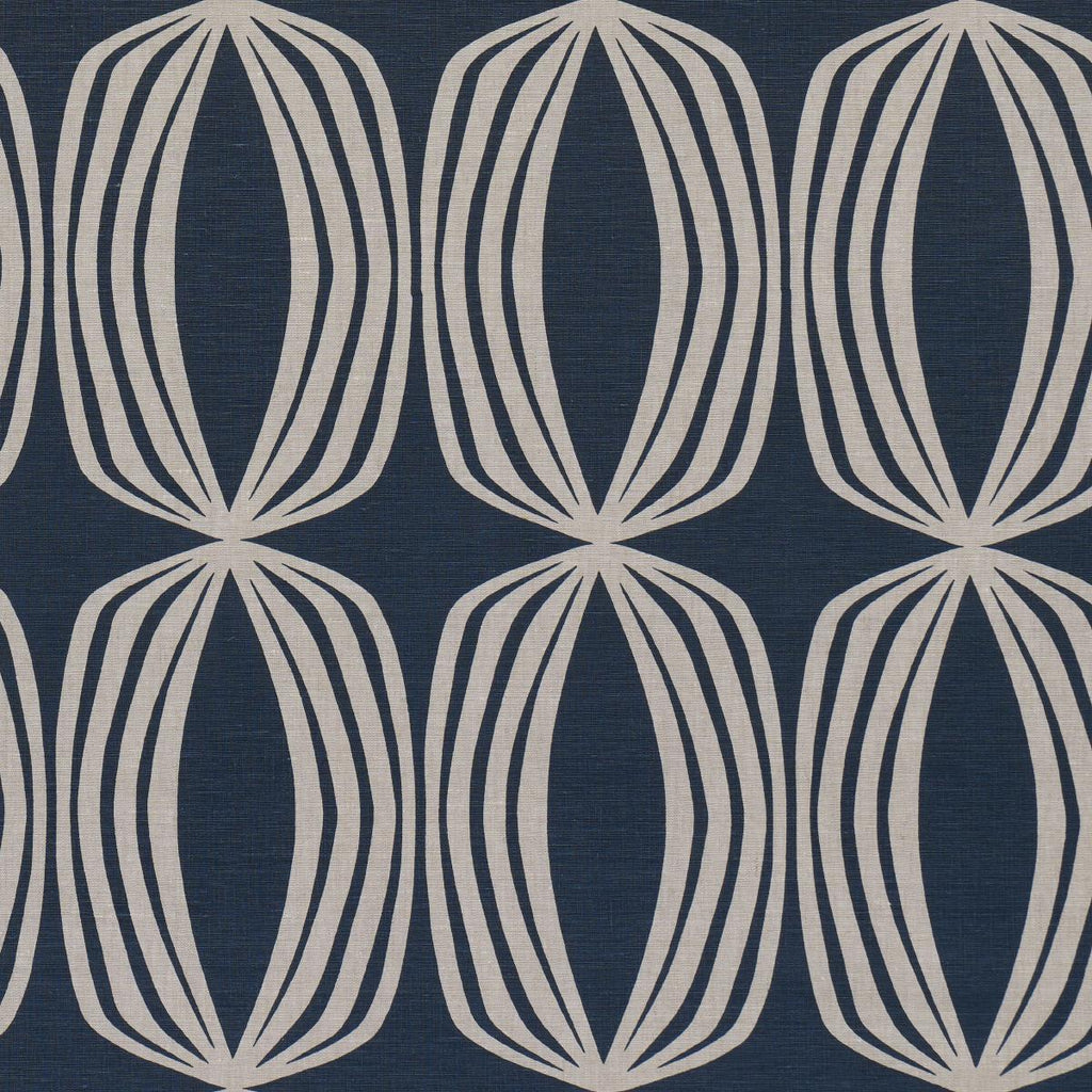 Schumacher Fontana Hand Print Indigo Fabric