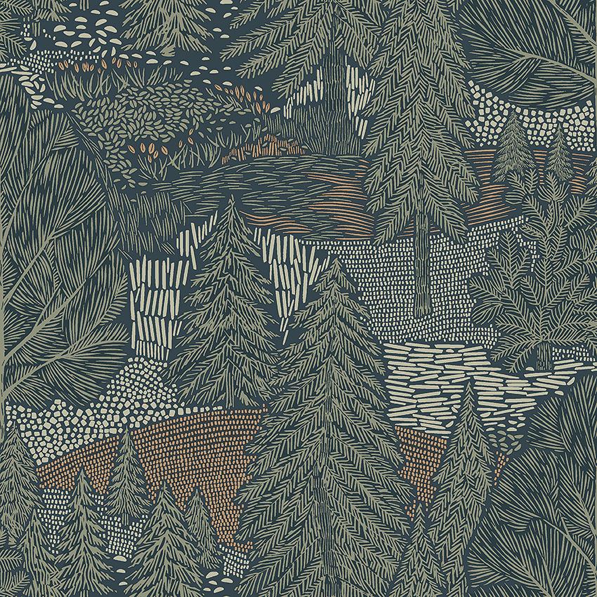 Schumacher Northern Forest Spruce Wallpaper