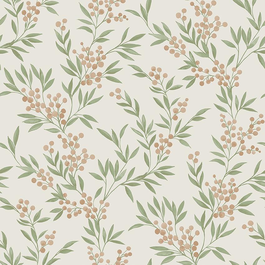 Schumacher Forest Berries Leaf And Stone Wallpaper