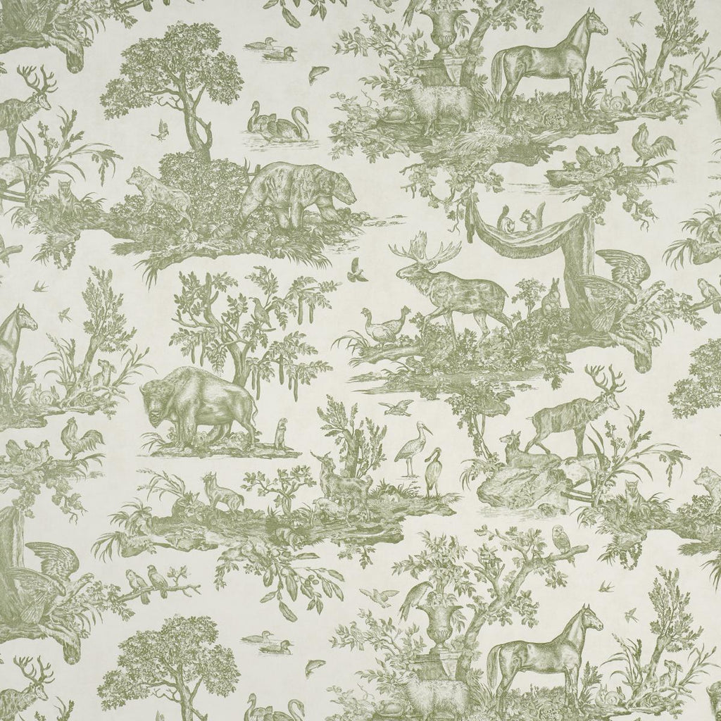 Schumacher Western Toile Olive Wallpaper