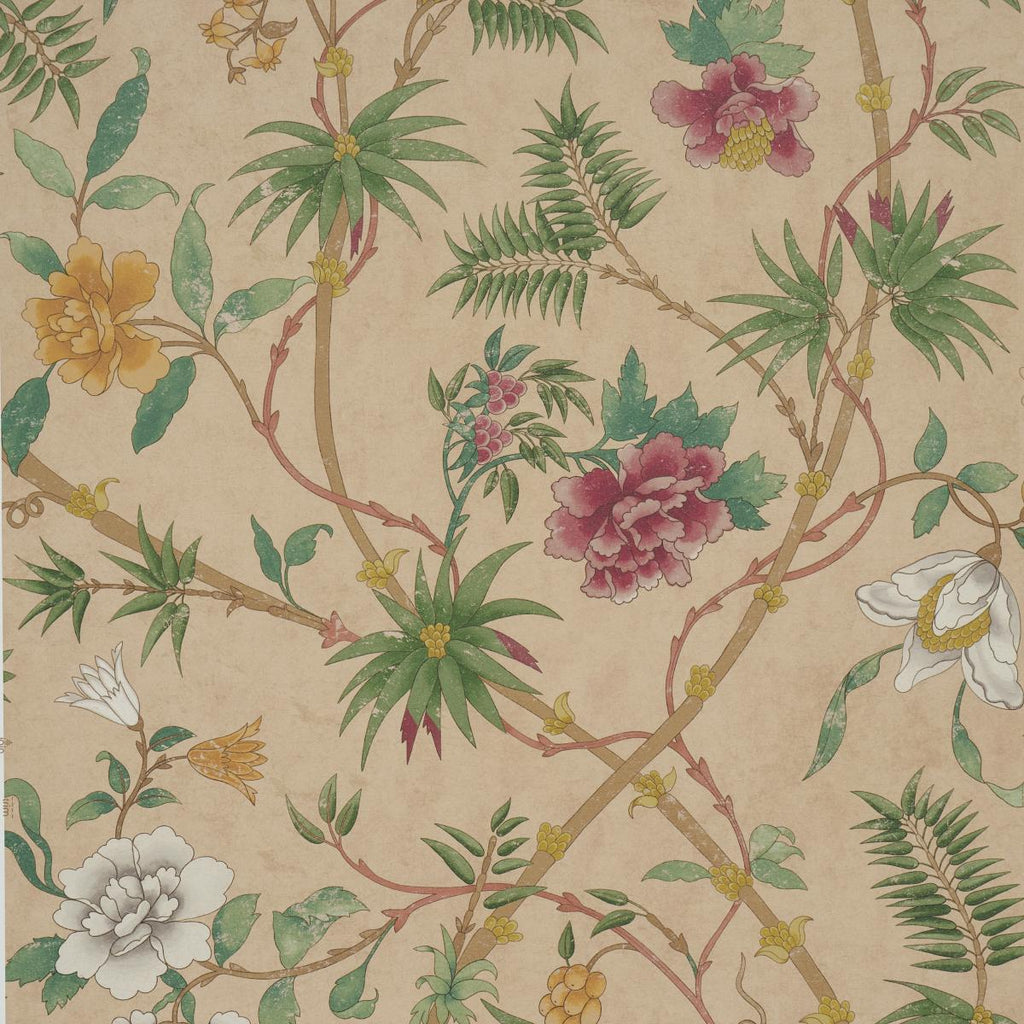 Schumacher Arasi Botanical Coral Wallpaper