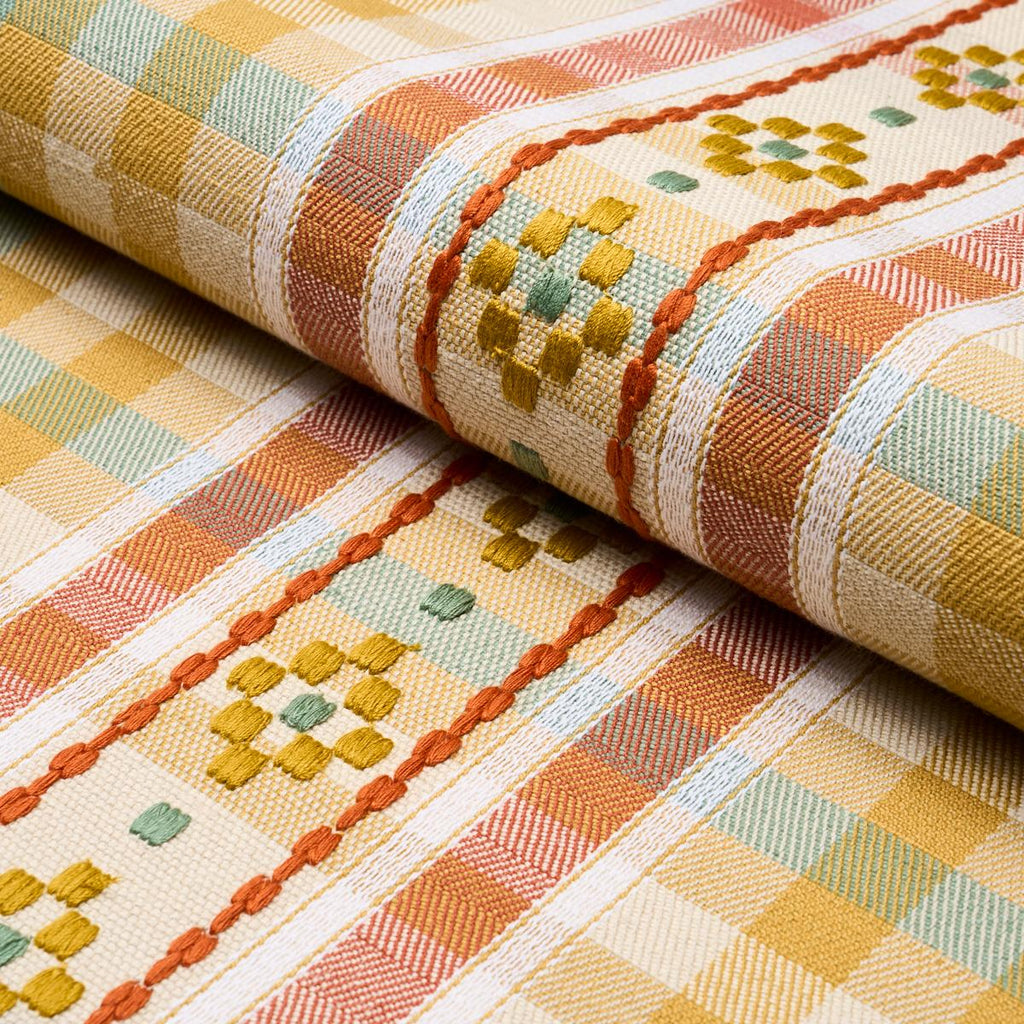 Schumacher Hutton Check Ochre Fabric