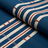 Schumacher Remmy Hand Woven Stripe Indigo Fabric