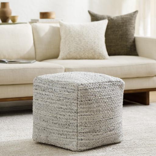 Surya Averill AVPF-001 18"H x 18"W x 18"D Pouf