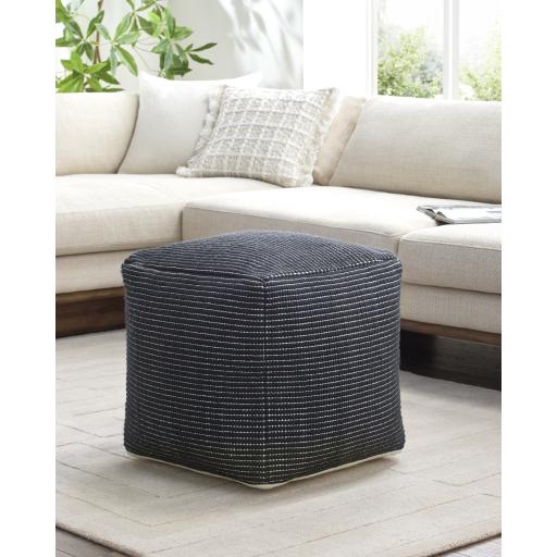 Surya Chunky Grid CUPF-001 18"H x 18"W x 18"D Pouf