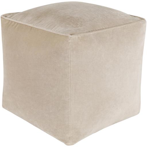 Surya Cotton Velvet CVPF-017 16"H x 16"W x 16"D Pouf