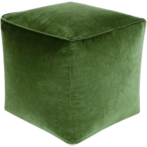 Surya Cotton Velvet CVPF-018 16"H x 16"W x 16"D Pouf