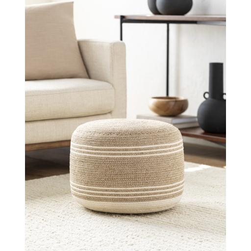 Surya Frankfurt FFPF-001 14"H x 18"W x 18"D Pouf