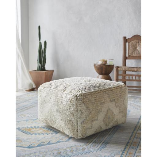 Surya Freyja FJPF-001 14"H x 24"W x 24"D Pouf