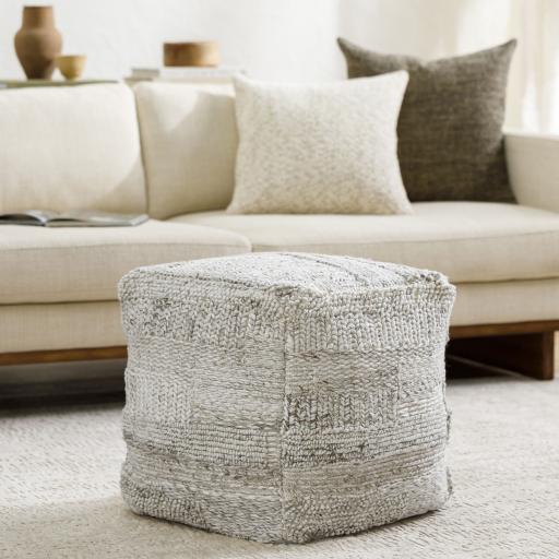 Surya Gabon GNPF-003 18"H x 18"W x 18"D Pouf