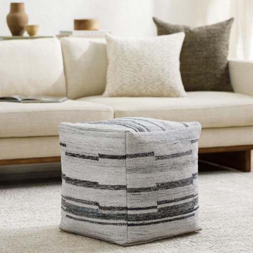 Surya Guinea GUPF-001 18"H x 18"W x 18"D Pouf