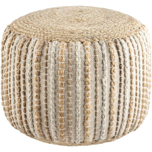 Surya Genova GVPF-001 14"H x 18"W x 18"D Pouf