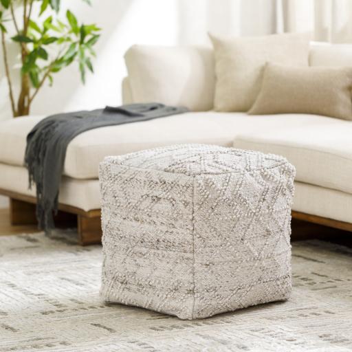 Surya Chrisley HRPF-001 18"H x 18"W x 18"D Pouf