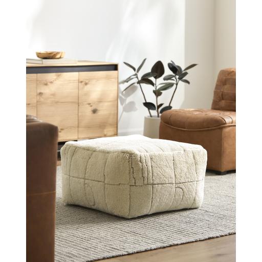 Surya Jakob JOPF-003 14"H x 24"W x 24"D Pouf