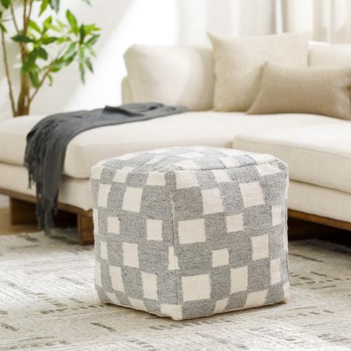 Surya Jacinta JTPF-002 18"H x 18"W x 18"D Pouf