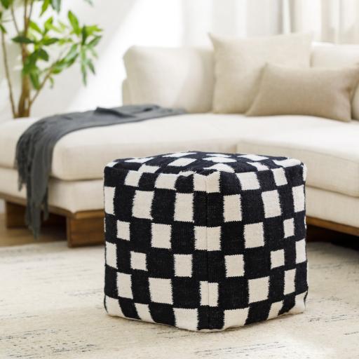 Surya Jacinta JTPF-003 18"H x 18"W x 18"D Pouf