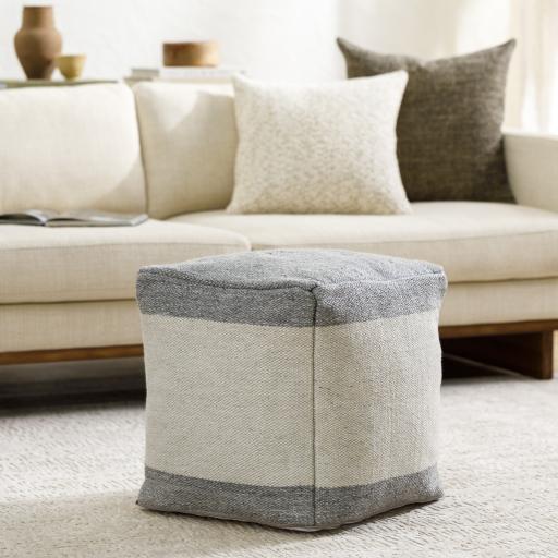 Surya Latvia LVPF-001 18"H x 18"W x 18"D Pouf