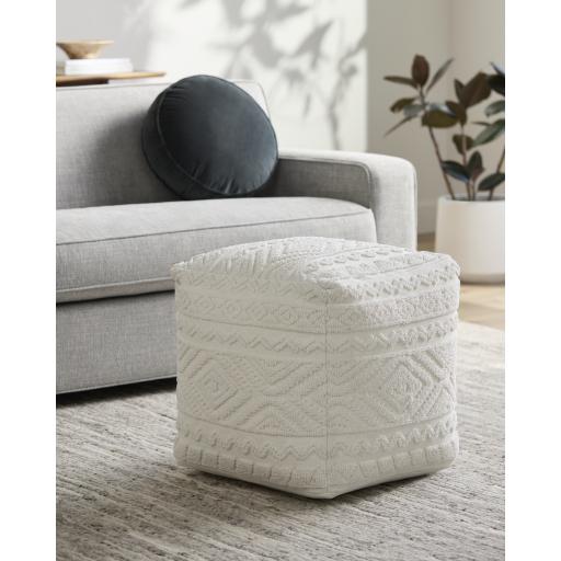 Surya Matthew MEPF-001 18"H x 18"W x 18"D Pouf